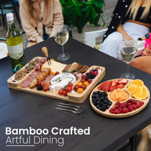 Load image into Gallery viewer, Bambüsi Charcuterie Board Gift Set - Cheese Board &amp; Serving Tray - Bamboo Charcuterie Boards - Gifts for Women - Housewarming Gifts for New Home, Mothers Day and Wedding Gifts for Couples 2025