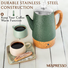 Load image into Gallery viewer, Mixpresso Small Percolator Coffee Pot Electric 4 Cup, Stainless Steel Coffee Maker, Coffee Percolator Electric With Keep Warm Function, 4 Cups Stainless Steel Perculator With Basket