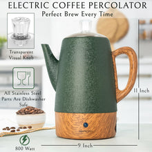Load image into Gallery viewer, Mixpresso Small Percolator Coffee Pot Electric 4 Cup, Stainless Steel Coffee Maker, Coffee Percolator Electric With Keep Warm Function, 4 Cups Stainless Steel Perculator With Basket