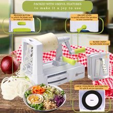 Load image into Gallery viewer, Brieftons 5-Blade Vegetable Spiralizer: Strongest-Heaviest Spiral Slicer, Best Veggie Pasta Spaghetti Maker for Low Carb/Paleo/Gluten-Free/Vegan Meals, With Extra Blade Caddy, 4 Recipe Ebooks