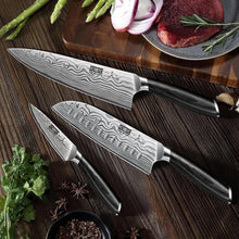 Load image into Gallery viewer, 3 Pieces Knife Set, Professional High Carbon Powder Steel Kitchen Knife Set, Ultra Sharp Knives Set for Kitchen with Elegant Gift Box