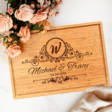 Load image into Gallery viewer, Personalized Cutting Board - Custom Bamboo Engraved Charcuterie Boards - Best Gift for Wedding, Bridal Shower, Engagement, Anniversary, Housewarming - Gift Idea for Couples, Parents, Family