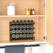 Load image into Gallery viewer, SpaceAid Spice Rack Organizer with 28 Spice Jars, 386 Spice Labels, Chalk Marker and Funnel Set for Cabinet, Countertop, Pantry, Cupboard or Door &amp; Wall Mount - 28 Jars, 13.4&quot; W × 10.8&quot; H, Black
