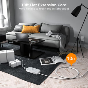 Power Strip Surge Protector, TESSAN Flat Plug Extension Cord with 8 Outlets 3 USB Charger(1 USB C), 1080 Joules Protection, Wall Mountable Charging Station for Home Office School Dorm Room Essentials