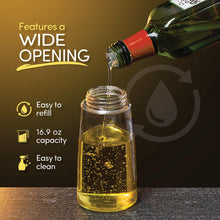 Load image into Gallery viewer, Olive Oil Dispenser Bottle with Pump - Oil Dispenser for Kitchen, Glass Oil and Vinegar Dispenser Set, Measured Cruet for Cooking - Ideal Oil Bottles for Kitchen Gadgets &amp; Gifts, 2 Pack