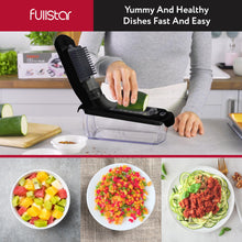 Load image into Gallery viewer, Vegetable Chopper and Spiralizer - Food Chopper with Container, Fruit Slicer, Kitchen Gadgets &amp; Accessories, Home Essentials (4 in 1, White)