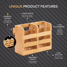 Load image into Gallery viewer, Dish Drying Rack - Collapsible 2-Tier Bamboo Dish Rack for Kitchen Counter, Wooden Dish Drainer with Foldable Space-Saving Design - Drying Rack for Dishes, Plates, and Cups