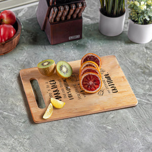 Housewarming Gifts for New Home - Bamboo Cutting Board with Engraved Message - New Home Essentials for Homeowners, Couples, Friends, or Family - Decorative Kitchen Gift Board, 12" x 8"