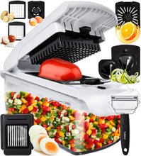 Load image into Gallery viewer, Vegetable Chopper and Spiralizer - Food Chopper with Container, Fruit Slicer, Kitchen Gadgets &amp; Accessories, Home Essentials (4 in 1, White)