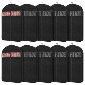 4 Pack 61'' Garment Bags for Hanging Clothes Storage, Travel, Clear Dress Bags for Gowns Long, Suit Bags for Closet Storage, Grey