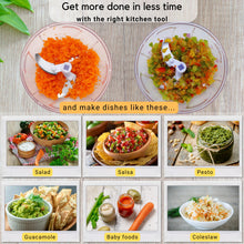Load image into Gallery viewer, Brieftons QuickPull Manual Food Chopper: Large 4-Cup Powerful Hand Pull Chopper/Mincer/Mixer Blender to Chop Onion, Garlic, Vegetables, Fruits, Herbs for Salsa, Salad, Pesto, Puree, Indian Cooking