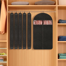 Load image into Gallery viewer, 1 Pack 42’’ Garment Bags for Hanging Clothes Storage, Travel, Clear Dress Bags for Gowns Long, Suit Bags for Closet Storage, Black