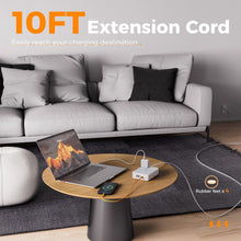 Load image into Gallery viewer, Surge Protector Power Strip, TESSAN 5FT Flat Extension Cord with Multiple Outlets, 12 Outlet Extender with 4 USB (2 USB-C), Flat Plug Power Strip, 1800J Surge Protection, Office, Dorm Essentials