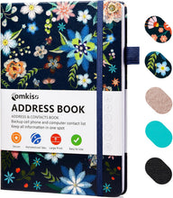 Load image into Gallery viewer, Comkiso Address Book with Individual Alphabetical Tabs Laminated, Large Print Address Book with 468 Wide Lining Entry Spaces, Change of Address Labels, Hardcover Address Book 5.7 x 8.5" - Bloom