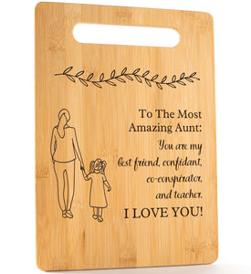 Housewarming Gifts for New Home - Bamboo Cutting Board with Engraved Message - New Home Essentials for Homeowners, Couples, Friends, or Family - Decorative Kitchen Gift Board, 12" x 8"