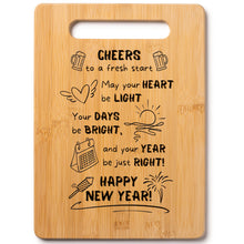 Load image into Gallery viewer, Housewarming Gifts for New Home - Bamboo Cutting Board with Engraved Message - New Home Essentials for Homeowners, Couples, Friends, or Family - Decorative Kitchen Gift Board, 12&quot; x 8&quot;