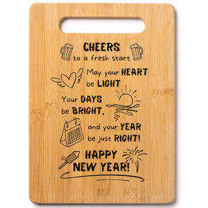 Housewarming Gifts for New Home - Bamboo Cutting Board with Engraved Message - New Home Essentials for Homeowners, Couples, Friends, or Family - Decorative Kitchen Gift Board, 12" x 8"