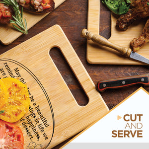 Housewarming Gifts for New Home - Bamboo Cutting Board with Engraved Message - New Home Essentials for Homeowners, Couples, Friends, or Family - Decorative Kitchen Gift Board, 12" x 8"
