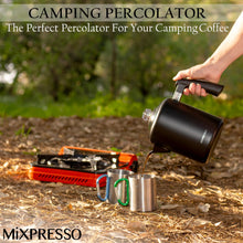 Load image into Gallery viewer, Mixpresso Stainless Steel Stovetop Coffee Percolator, 52 oz Classic Percolator Coffee Pot, Excellent As Camping Pot, 12 Cup Stainless Steel Camping Coffee Makers, Cool-Touch Handle.