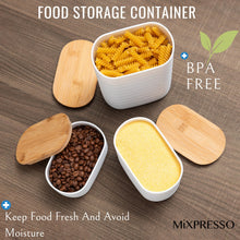 Load image into Gallery viewer, Mixpresso 3 Pcs Olive Green Canisters Sets For The Kitchen, Airtight Plastic Canister With Bamboo Lid, Coffee And Sugar Canister Set, Decorative Sugar Container, Kitchen Decor For Counter