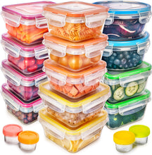 Load image into Gallery viewer, 50-Piece Plastic Food Storage Containers with Lids (24 Containers &amp; 24 Lids) - Leakproof, BPA-Free, Meal Prep Containers, Reusable Lunch Storage Set for Kitchen Organization (Pack of 50)