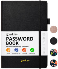 Load image into Gallery viewer, Comkiso Password Book with Individual Alphabetical Tabs Laminated, Large Print Password Keeper Book for Seniors, A5 Hardcover Internet Password Log Book to Record Website Login Details - Bloom