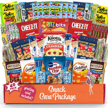 Load image into Gallery viewer, Snack Box Variety Pack (40 Count) Father&#39;s Day Candy Gift Basket - College Student Care Package, Prime Food Arrangement Chips, Cookies, Bar&#39;s - Easter, Birthday Treat for Women, Men, Adults, Teens, Kids
