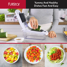 Load image into Gallery viewer, Vegetable Chopper and Spiralizer - Food Chopper with Container, Fruit Slicer, Kitchen Gadgets &amp; Accessories, Home Essentials (4 in 1, White)