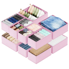 Load image into Gallery viewer, SpaceAid Drawer Organizer Clothes, 12 Pack Dresser Organizer Bins for Nursery, Closet Organization and Storage Dividers for Clothing, Baby Clothes, Underwears, Socks (Black)
