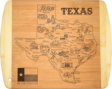 Load image into Gallery viewer, Texas State Gift Cutting Board, 11&quot; x 8.5&quot; - Decoration &amp; Small Charcuterie Serving Board for Snacks - Perfect Home &amp; Kitchen Gift Featuring Texas State Map - Bamboo Wood Serving Board