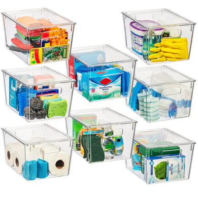 ClearSpace Plastic Storage Bins with Lids X-Large – Perfect Kitchen Organization, Desk Organizer or Pantry Storage – Desktop Organizer, Pantry Organization and Storage Bins, Cabinet Organizers