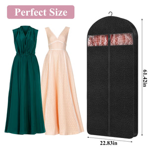 4 Pack 61'' Garment Bags for Hanging Clothes Storage, Travel, Clear Dress Bags for Gowns Long, Suit Bags for Closet Storage, Grey