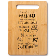 Load image into Gallery viewer, Housewarming Gifts for New Home - Bamboo Cutting Board with Engraved Message - New Home Essentials for Homeowners, Couples, Friends, or Family - Decorative Kitchen Gift Board, 12&quot; x 8&quot;