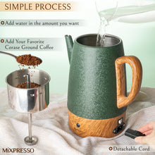 Load image into Gallery viewer, Mixpresso Small Percolator Coffee Pot Electric 4 Cup, Stainless Steel Coffee Maker, Coffee Percolator Electric With Keep Warm Function, 4 Cups Stainless Steel Perculator With Basket