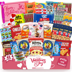 Snack Box Variety Pack (40 Count) Father's Day Candy Gift Basket - College Student Care Package, Prime Food Arrangement Chips, Cookies, Bar's - Easter, Birthday Treat for Women, Men, Adults, Teens, Kids