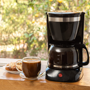 Mixpresso 8-Cup Drip Coffee Maker Programmable, Coffee Pot Machine Including Reusable & Removable Coffee Filter, Black Electric Coffee Maker