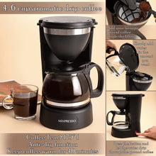 Load image into Gallery viewer, Mixpresso 8-Cup Drip Coffee Maker Programmable, Coffee Pot Machine Including Reusable &amp; Removable Coffee Filter, Black Electric Coffee Maker
