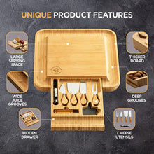 Load image into Gallery viewer, Charcuterie Board Gift Set - Bamboo Cheese Board and Knife Set - Housewarming Gifts for New Home, Wedding Gifts for Couples 2025, Bridal Shower Gifts, Birthday Gifts for Women
