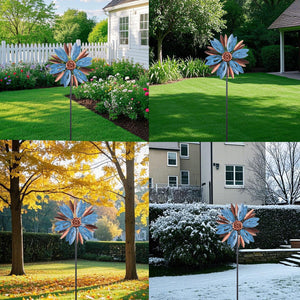 WONDER GARDEN Wind Spinners Outdoor - 2 Pack Small Metal Hummingbird Green Wind Spinner Windmill, Wind Sculpture for Yard Patio Lawn Decor