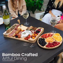 Load image into Gallery viewer, Bambüsi Charcuterie Board Gift Set - Cheese Board &amp; Serving Tray - Bamboo Charcuterie Boards - Gifts for Women - Housewarming Gifts for New Home, Mothers Day and Wedding Gifts for Couples 2025