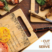 Load image into Gallery viewer, Housewarming Gifts for New Home - Bamboo Cutting Board with Engraved Message - New Home Essentials for Homeowners, Couples, Friends, or Family - Decorative Kitchen Gift Board, 12&quot; x 8&quot;