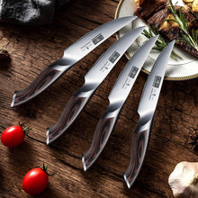 Load image into Gallery viewer, Steak Knives Set of 6, Ultra Sharp 4.5 Inch Serrated Steak Knife Set, Japanese High Carbon Steel Kitchen Steak Knives with Ergonomic Handle