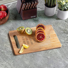 Load image into Gallery viewer, Housewarming Gifts for New Home - Bamboo Cutting Board with Engraved Message - New Home Essentials for Homeowners, Couples, Friends, or Family - Decorative Kitchen Gift Board, 12&quot; x 8&quot;