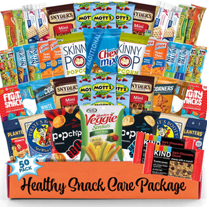 Snack Box Variety Pack (40 Count) Father's Day Candy Gift Basket - College Student Care Package, Prime Food Arrangement Chips, Cookies, Bar's - Easter, Birthday Treat for Women, Men, Adults, Teens, Kids