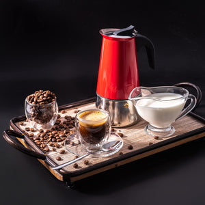 Mixpresso 9 Cup Greca Stovetop Espresso Maker 450ml/15oz, Moka Pot with Coffee Percolator Design, Stainless Steel Stove Top Coffee Maker for Camping or Home Use, Italian Coffee Maker Stovetop