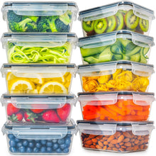 Load image into Gallery viewer, 50-Piece Plastic Food Storage Containers with Lids (24 Containers &amp; 24 Lids) - Leakproof, BPA-Free, Meal Prep Containers, Reusable Lunch Storage Set for Kitchen Organization (Pack of 50)