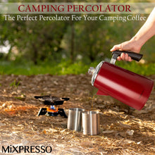 Load image into Gallery viewer, Mixpresso Stainless Steel Stovetop Coffee Percolator, 52 oz Classic Percolator Coffee Pot, Excellent As Camping Pot, 12 Cup Stainless Steel Camping Coffee Makers, Cool-Touch Handle.
