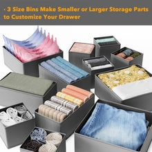 Load image into Gallery viewer, SpaceAid Drawer Organizer Clothes, 12 Pack Dresser Organizer Bins for Nursery, Closet Organization and Storage Dividers for Clothing, Baby Clothes, Underwears, Socks (Black)