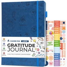 Load image into Gallery viewer, Clever Fox Gratitude Journal – Happiness, Positivity &amp; Affirmation Daily Journal – Inspirational Daily Notebook – 3 Months, A5 (Aquamarine)