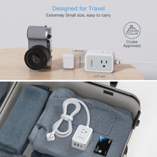 Load image into Gallery viewer, Small Flat Plug Power Strip, TESSAN Ultra Thin Extension Cord with 3 USB Wall Charger (1 USB C), 3 Outlets Mini Charging Station, 5 ft Slim Plug for Cruise Travel Office School Dorm Room Essentials